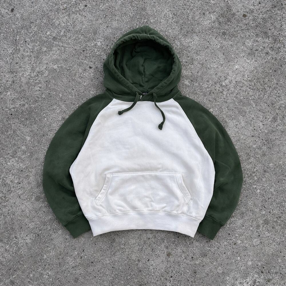Vintage Green White Pullover Hoodie Size L Y2K Streetwear Classic OG Fit Vintage
